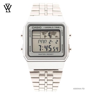 Đồng Hồ Điện Tử Unisex Casio WATCHSTORE A500WA-7DF Thiết Kế Mặt Kính Chữ Nhật 34mm, Dây Đeo Kim Loại Và Vỏ Nhựa
