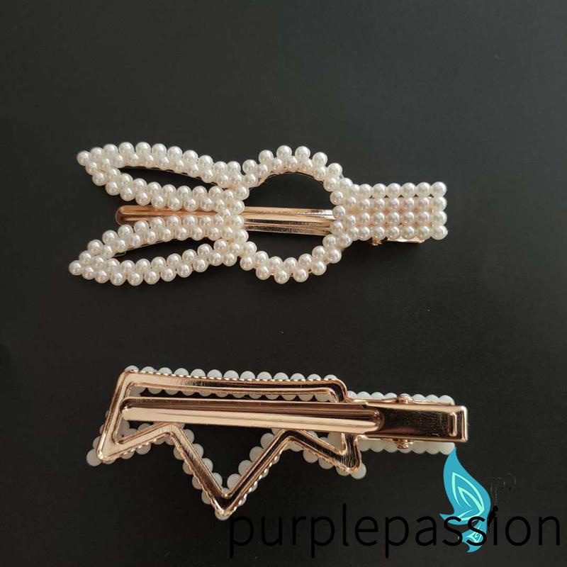 Kẹp Tóc Đính Ngọc Trai Nhân Tạo Phong Cách Công Chúa Ngọt Ngào Lãng Mạn Cho Bé Gái