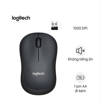 Chuột không dây Logitech Silent M220 Đen - chống tiếng ồn