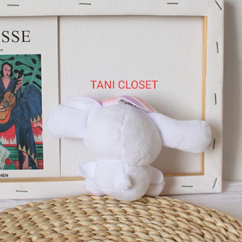 Móc khóa Chú Chó Bông Cinnamoroll Nơ Tim