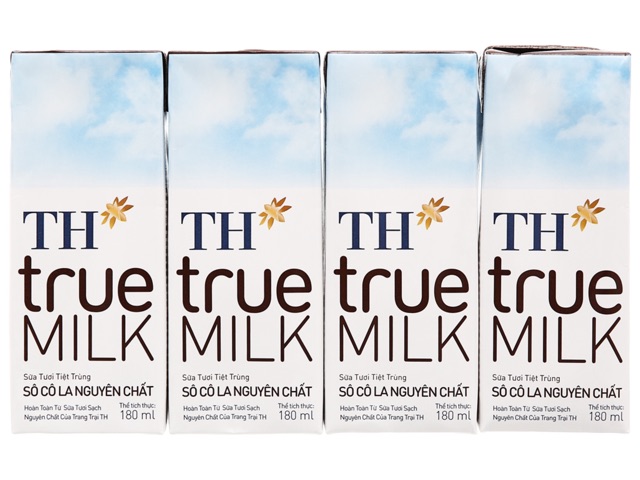 Sữa tươi tiệt trùng TH True Milk - 180 ml x 4 hộp