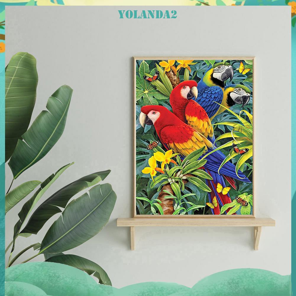 Bộ Tranh Thêu Chữ Thập Diy 11ct Hình Chim Vẹt