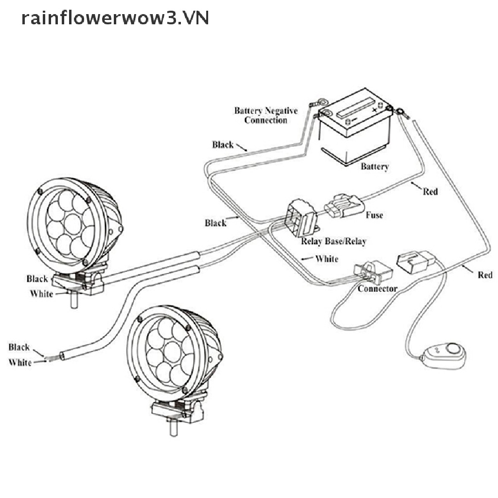 Bộ Rơ Le Công Tắc Điều Khiển Đèn LED Sương Mù 12V 40A
