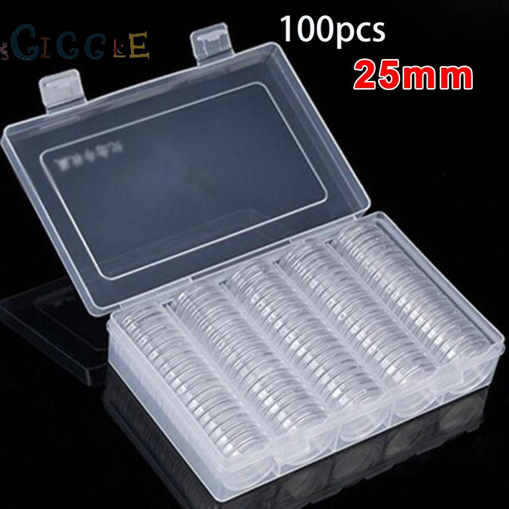 Set 100 hộp đựng tiền xu hình tròn và hộp đựng lớn