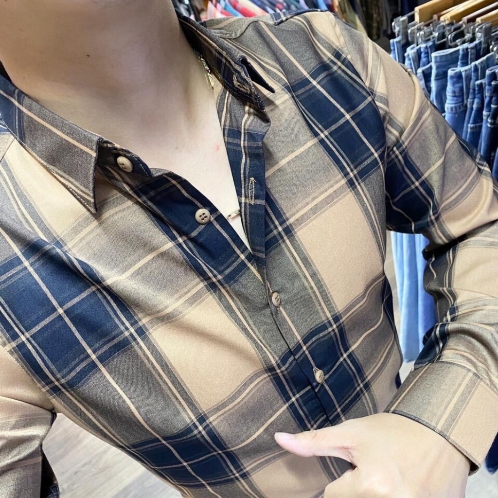 Áo Sơ Mi Nam Caro BBR Màu Vàng Cam Mới (𝐇𝐚̀𝐧𝐠 𝐋𝐨𝐚̣𝐢 𝟏) | BigBuy360 - bigbuy360.vn