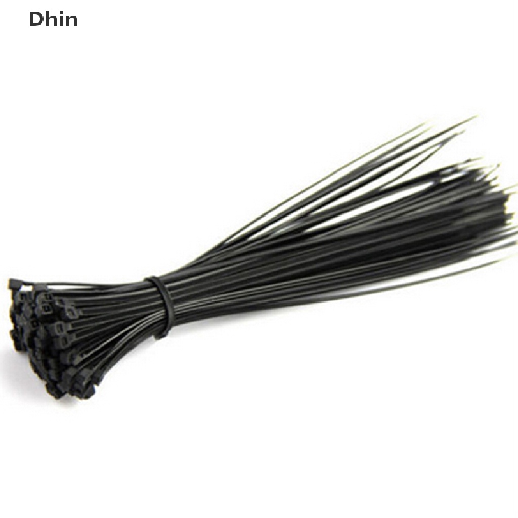 Set 100 dây rút tự khóa bằng nhựa nylon màu đen 10cm