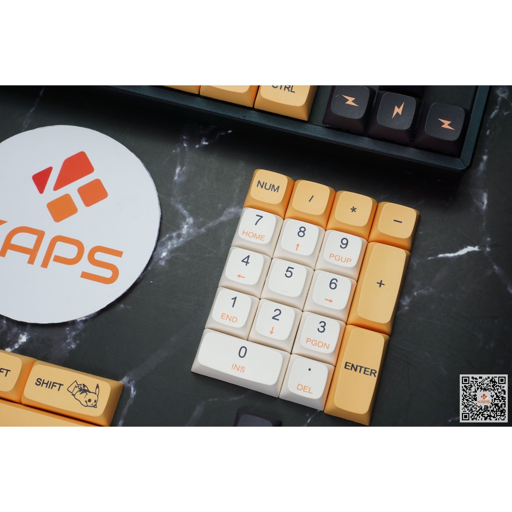 Keycap  PIKACHU Anh, Anh-Nhật - profile XDA - keycap PBT - Dyesub - 139 nút cho bàn phím cơ Filco, Leopold, IKBC, Edra