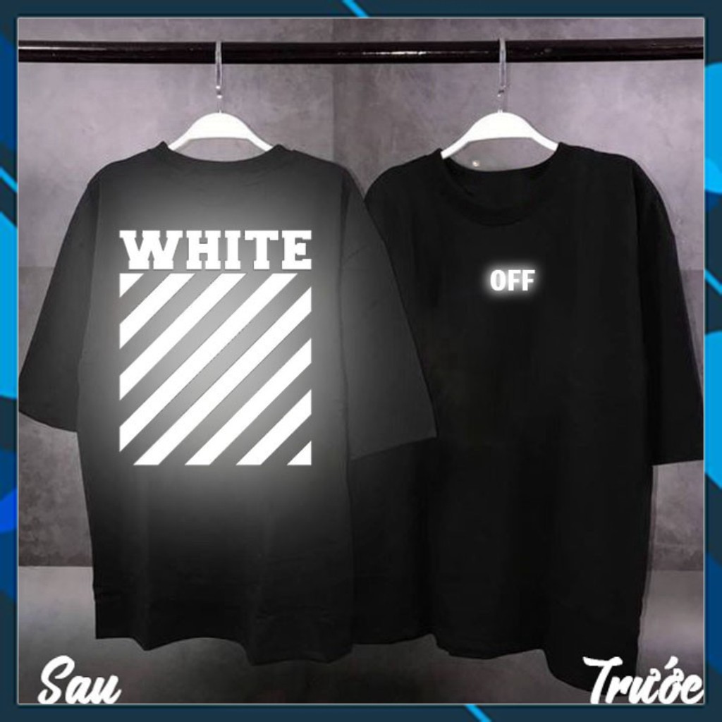 (Áo phông giá sỉ) ÁO THUN TAY LỠ PHẢN QUANG OFF WHITE NAM NỮ.