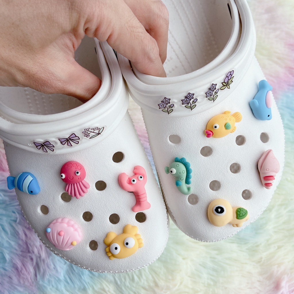 Bộ 10 Phụ Kiện Nút Giày Diy Chuyên Dụng#Phim Hoạt Hình Đại Dương Thực Phẩm