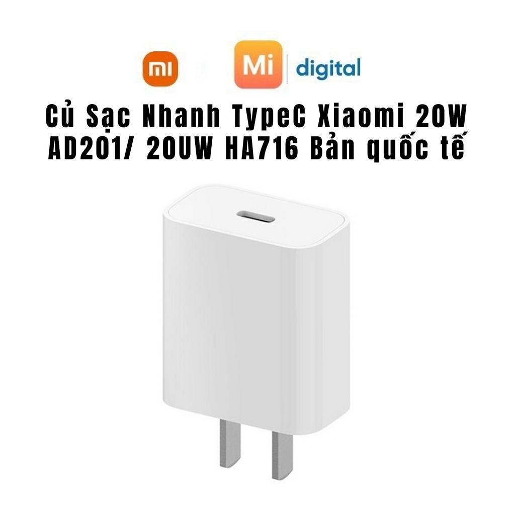 Củ Sạc Nhanh TypeC Xiaomi 20W AD201/ 20UW HA716 Bản quốc tế