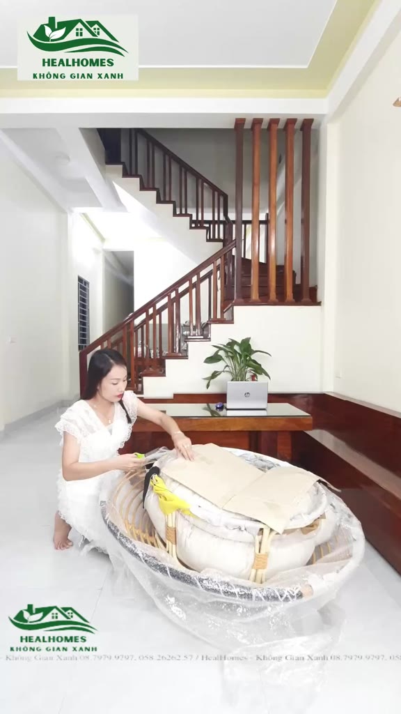 Ghế lười thư giãn Papasan HEALHOMES giả mây, decor ban công nằm thư giãn, trang trí phòng khách | BigBuy360 - bigbuy360.vn