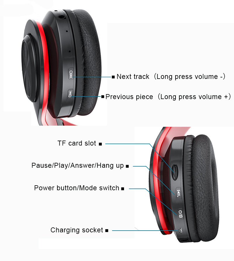 Tai Nghe Bluetooth 5.0 KEBIDUMEI B39 Không Dây Có Thể Gập Lại Với Mic Hỗ Trợ Thẻ TF