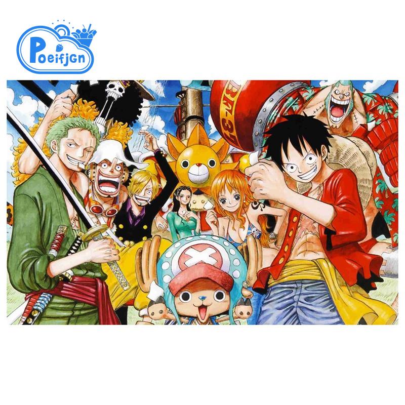 Set tranh đính đá tự làm hình One Piece độc đáo dùng trang trí nhà cửa