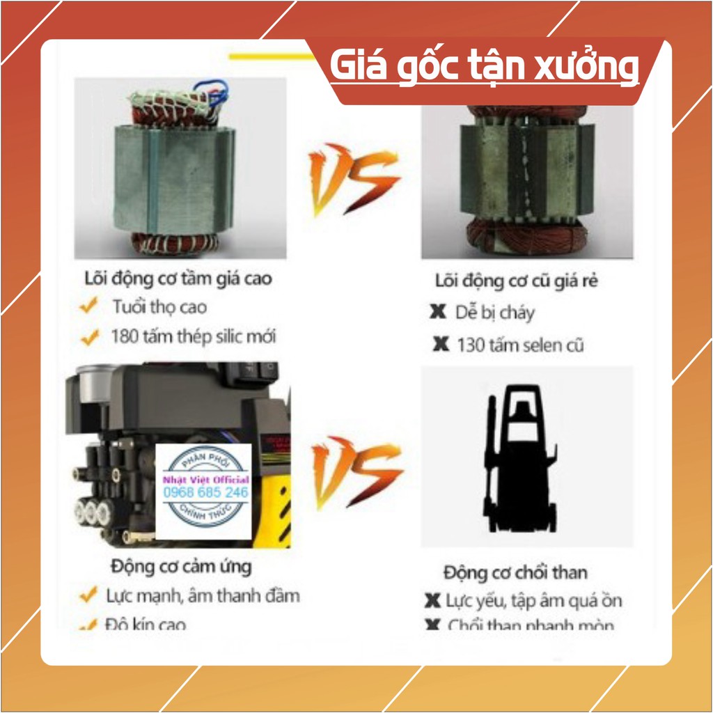 Chính hãng Máy rửa xe mini áp lực cao áp cho gia đình BOSS 3000W máy xịt rửa điều hòa