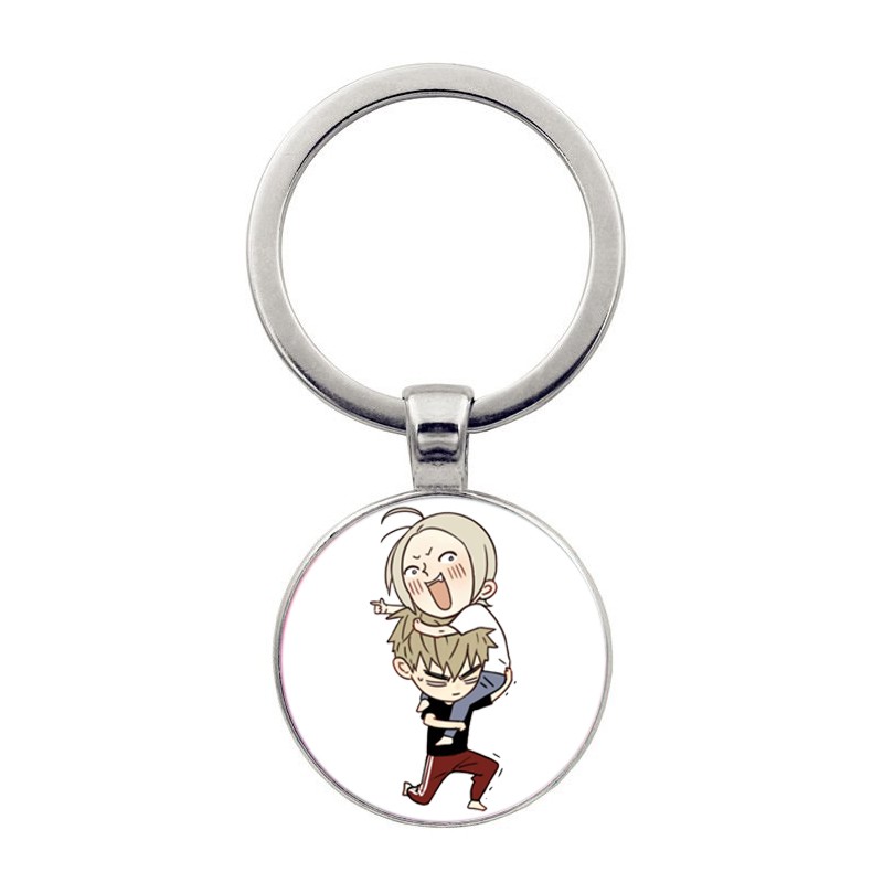 (KL25) Móc khóa tròn kim loại hình 19 DAYS anime chibi manhua xinh xắn độc đáo