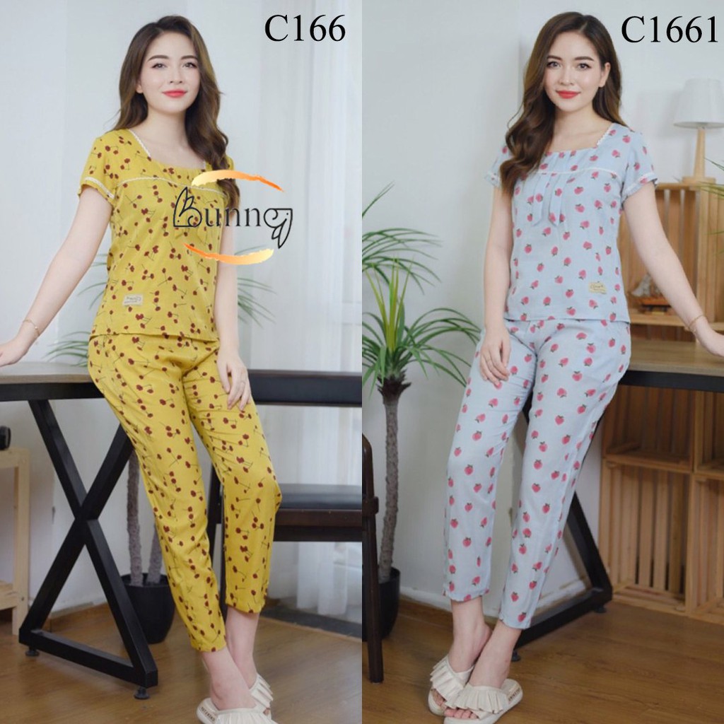 [Bunny] Đồ bộ mặc nhà, mặc sau sinh, đồ ngủ, quần áo nữ mặc nhà mẫu cổ vuông