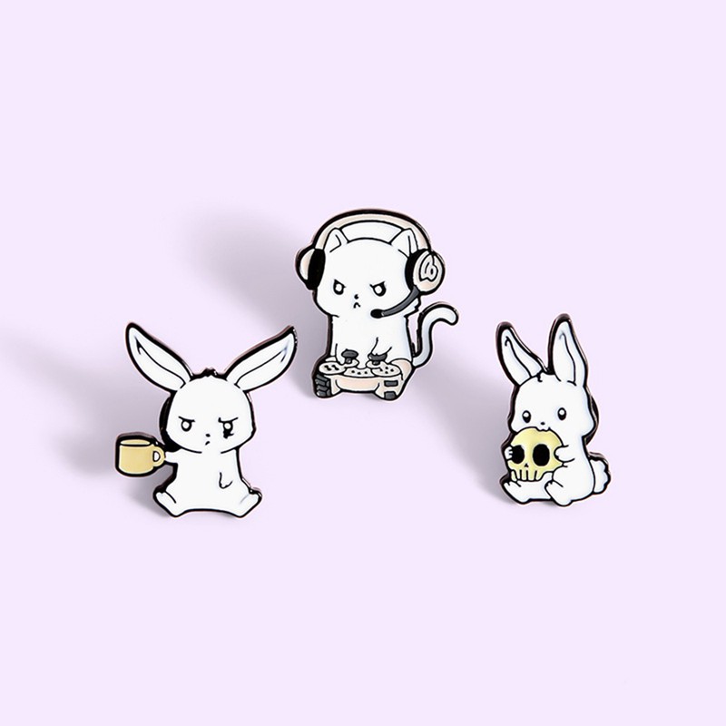 Pin cài áo bộ ba đũy thỏ - GC174