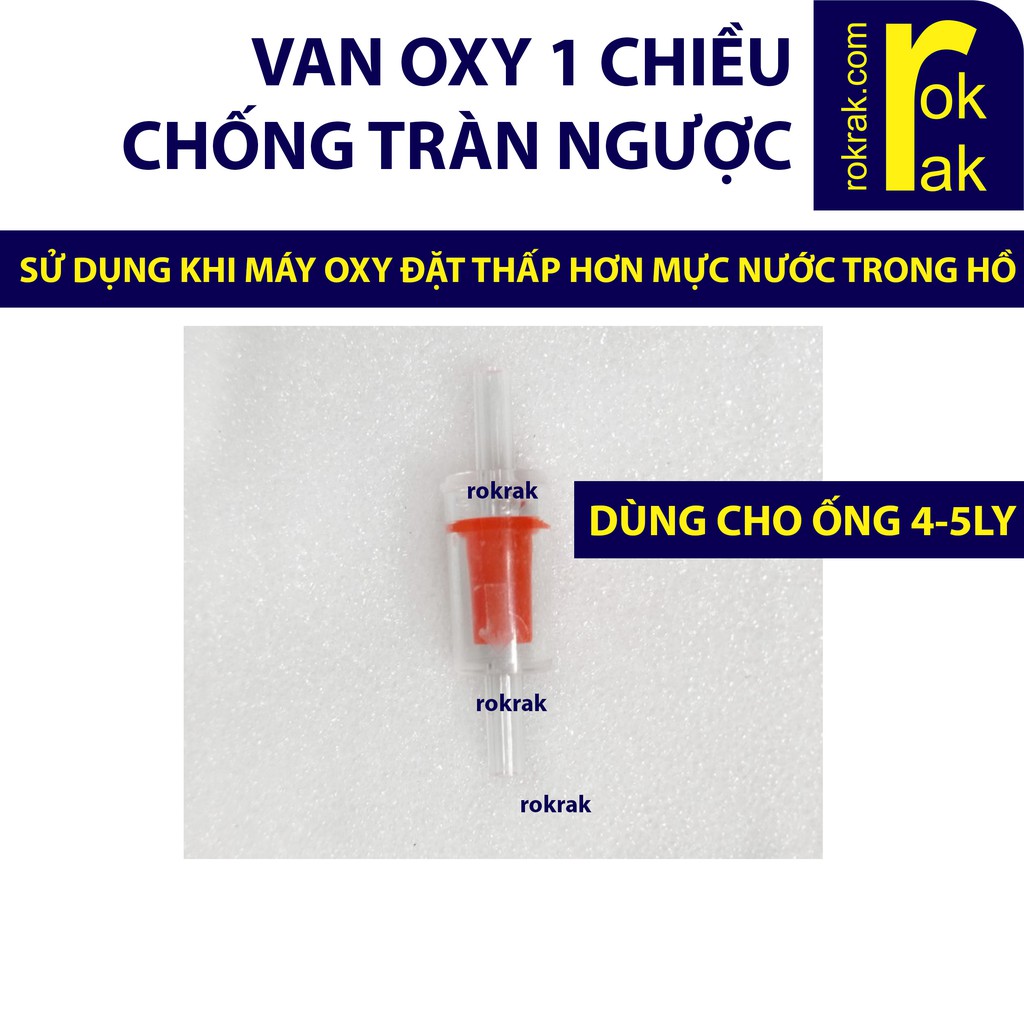 GIÁ SỈ-Van oxy 1 chiều chống tràn ngược khi ngắt điện - nhựa trong đỏ HOẶC xanh