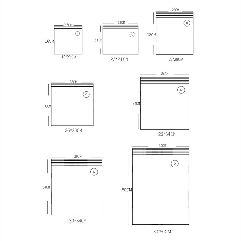 Túi Hút Chân Không Bảo Quản Thực Phẩm 7 Kích Cỡ