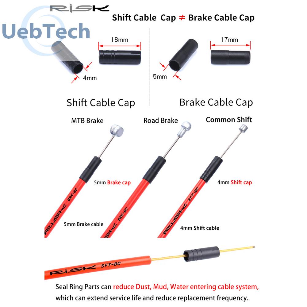 Set 100 đầu bọc dây cáp phanh xe đạp leo núi uebtech