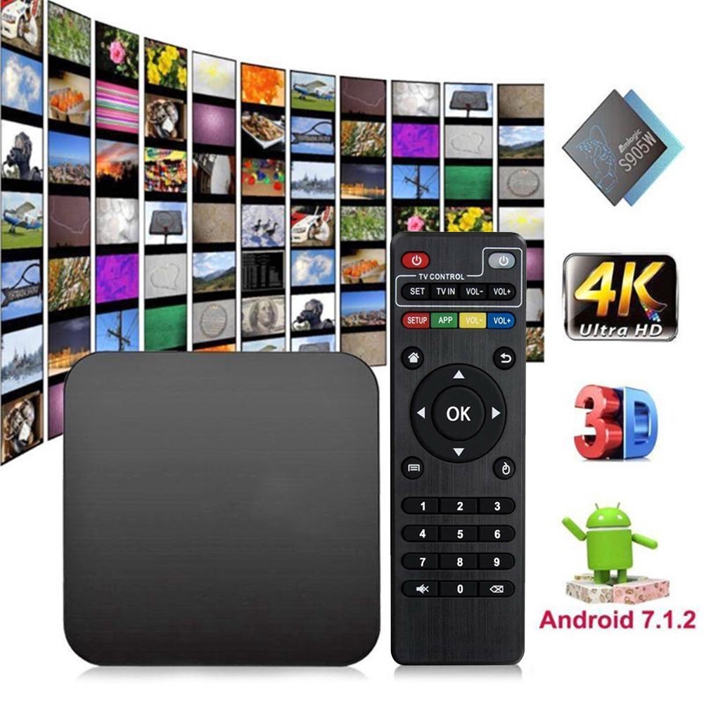 MXQ PRO Smart Android 7.1 TV BOX  H3 Quad Core Hỗ trợ Trình phát phương tiện WiFi H.265 UHD 4K 2.4GHz 1GB + 8GB