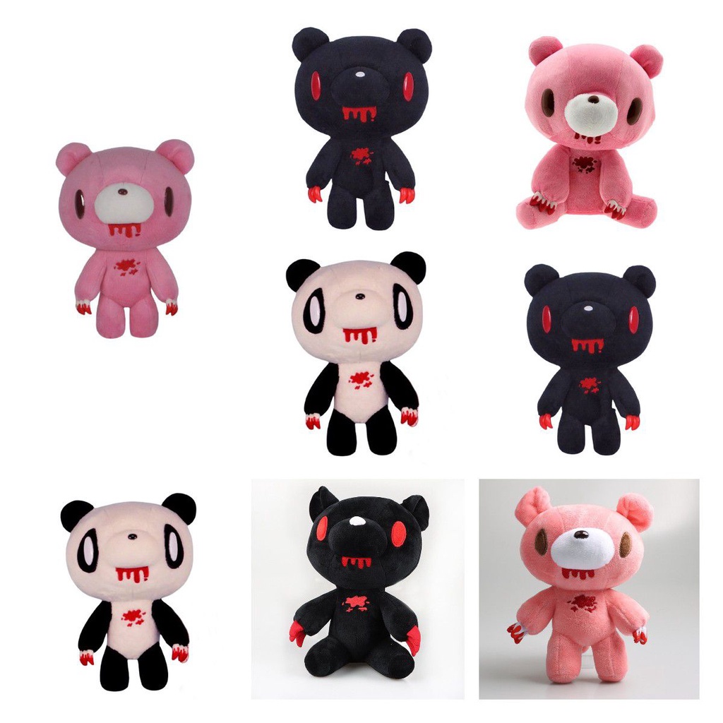 20cm/7.9in Gloomy Bear Plush Toy Bloodthirsty Pink Bear Soft Stuffed Pillow Doll For Kids Birthday Christmas Halloween Gifts