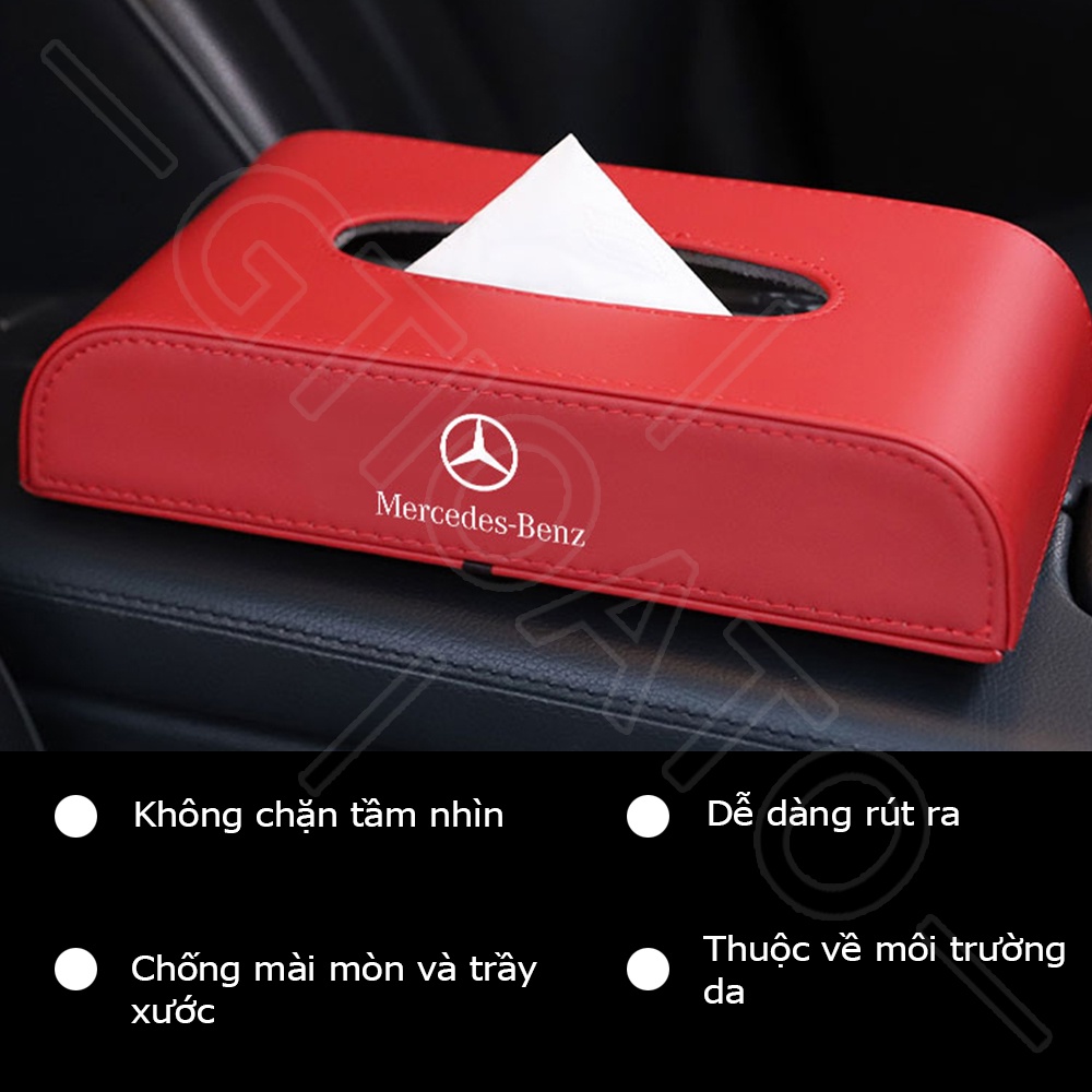 GTIOATO Hộp Đựng Khăn Giấy Ô Tô HộP ĐựNg GiấY TrêN Xe Ô Tô Hộp Khăn Giấy Ô Tô HộP ĐựNg GiấY ĂN TrêN Ô Tô HộP ĐựNg GiấY Xe HơI Phụ Kiện Xe Hơi Cho Mercedes Benz W124 W204 C300 GLC300 W212 S500 Benz AMG W205 W203 E300 CLA AMG G63