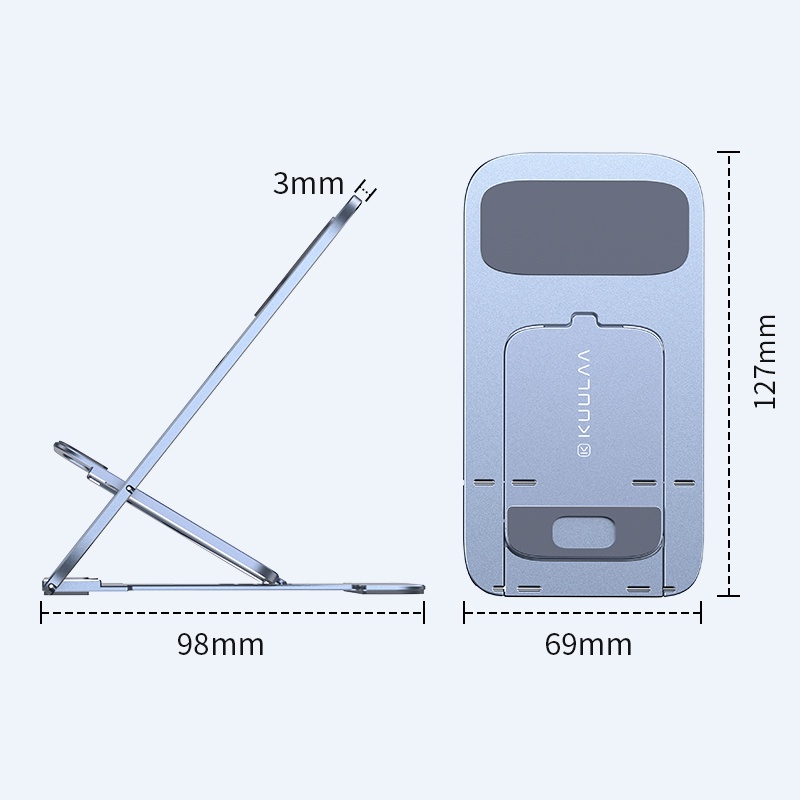 Giá đỡ điện thoại/máy tính bảng Kuulaa KL-ZJ19 bằng hợp kim nhôm/silicon có thể điều chỉnh kích thước