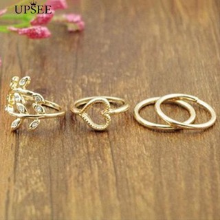 Set 4 nhẫn midi phong cách boho cá tính