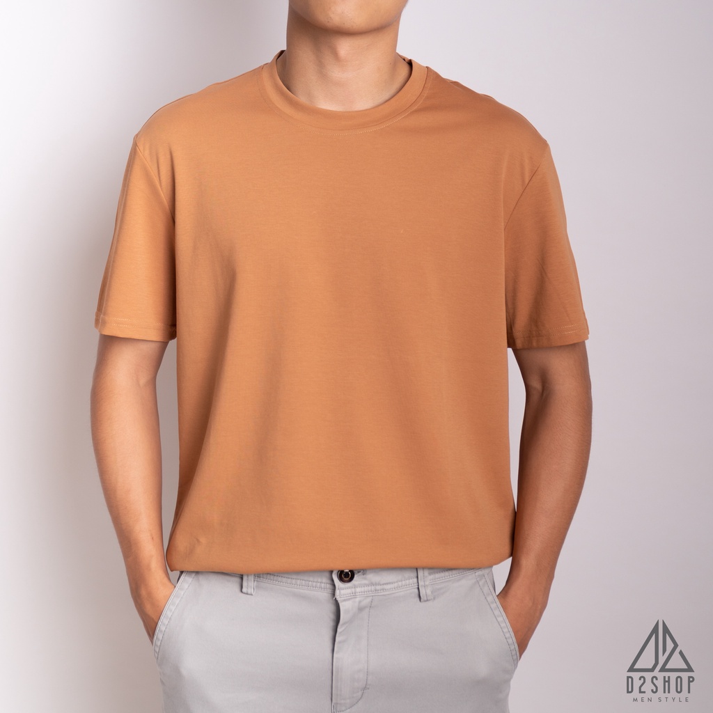 Áo thun nam D2shop trơn, form rộng, vải cotton, 4 màu [AT-888]