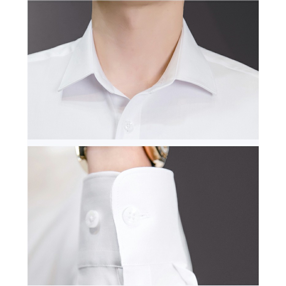 Sơ Mi Dài Tay Nam ORENO Không Nhăn Xù Dáng Slimfit ôm hàn quốc trẻ trung công sở vải cotton hơi co dãn