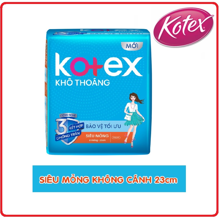 Combo Lốc 8 Gói Băng Vệ Sinh KOTEX Khô Thoáng Gói 8 Miếng 23cm