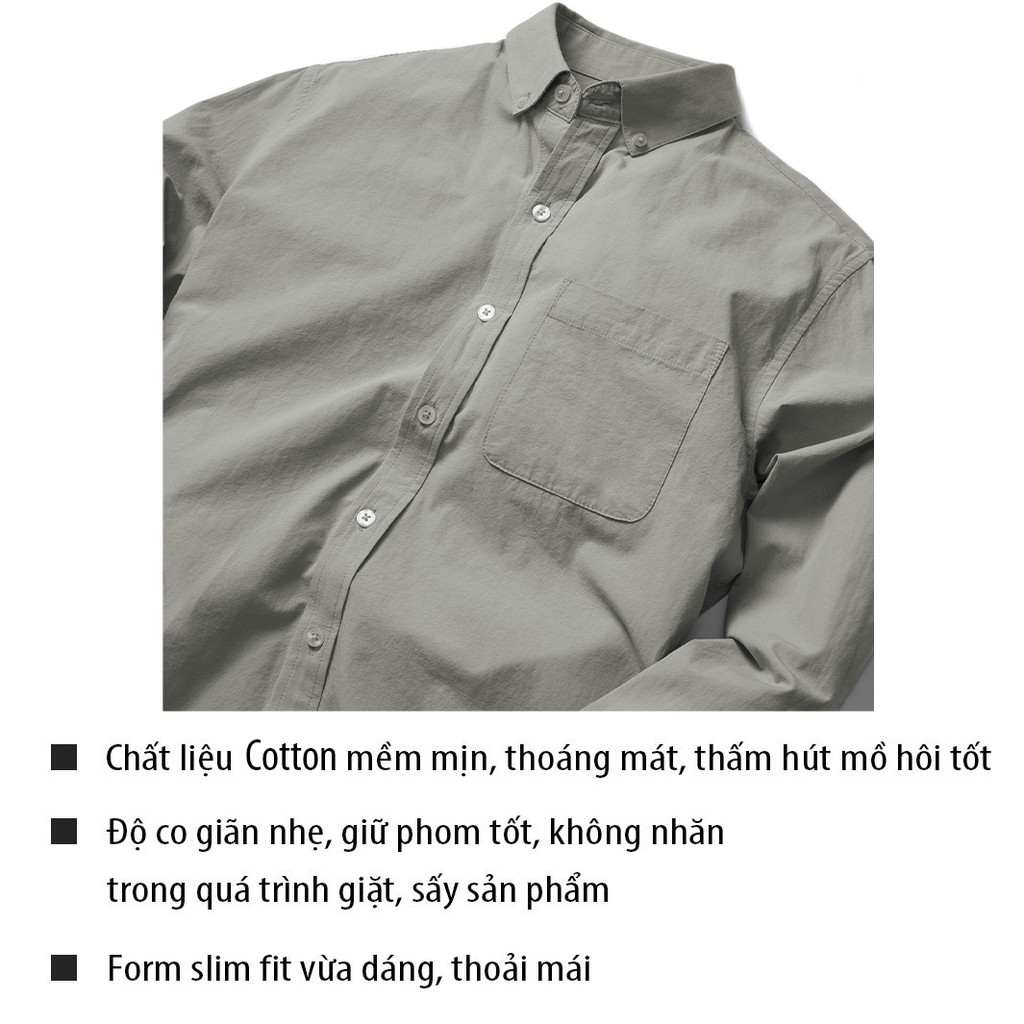 Áo sơ mi nam Double'D tay dài trơn SE2XAM | BigBuy360 - bigbuy360.vn
