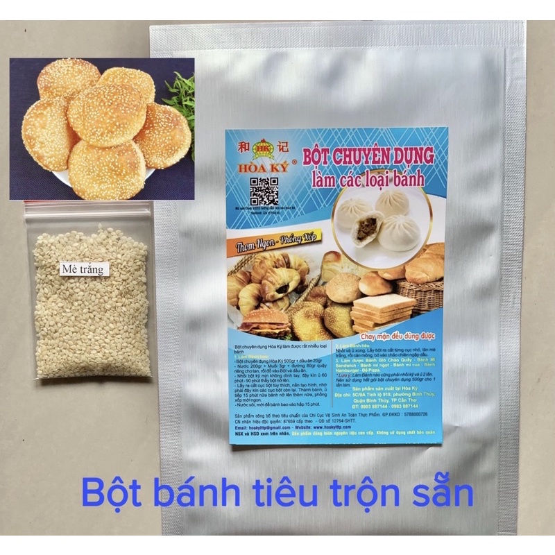 BỘT BÁNH TIÊU trộn sẵn 1kg,tặng kèm Mè Trắng