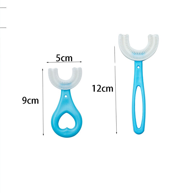 Bàn chải đánh răng AMILA bằng silicon hình chữ U họa tiết hoạt hình sáng tạo cho bé