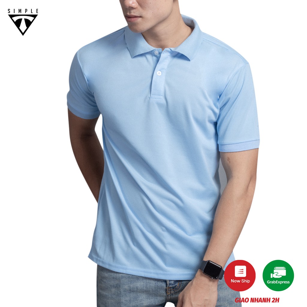 Áo Polo Nam cổ bẻ TSIMPLE cổ trụ tay lỡ vải thun cá sấu Cotton thời trang, chuẩn form, sang trọng màu Thiên Thanh | BigBuy360 - bigbuy360.vn