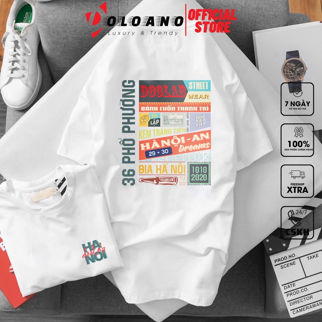 Áo Thun Unisex Hà Nội 36 Phố Phường, Tee phông cổ tròn Nam nữ Doolab phong cách streetwear trẻ trung #AKC18
