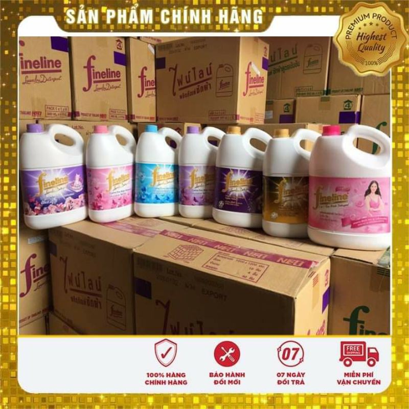 Combo 2 can nước giặt xả fineline tím 3l thái lan