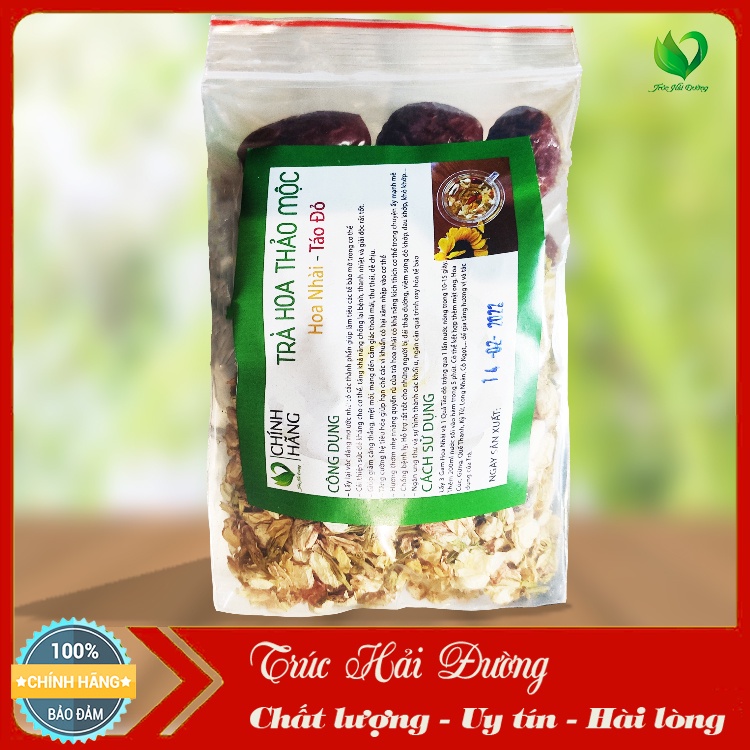Trà Thanh Nhiệt Đẹp Da Hoa Nhài Đà Lạt - Táo Đỏ Tân Cương Sấy Khô Giúp Khử Mùi Tạo Hương Tự Nhiên 75 Gam