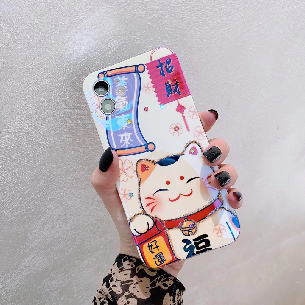 Ốp Điện Thoại Hình Mèo May Mắn Cho Iphone 12 11 Pro Max Xr Xmax Se2 | BigBuy360 - bigbuy360.vn