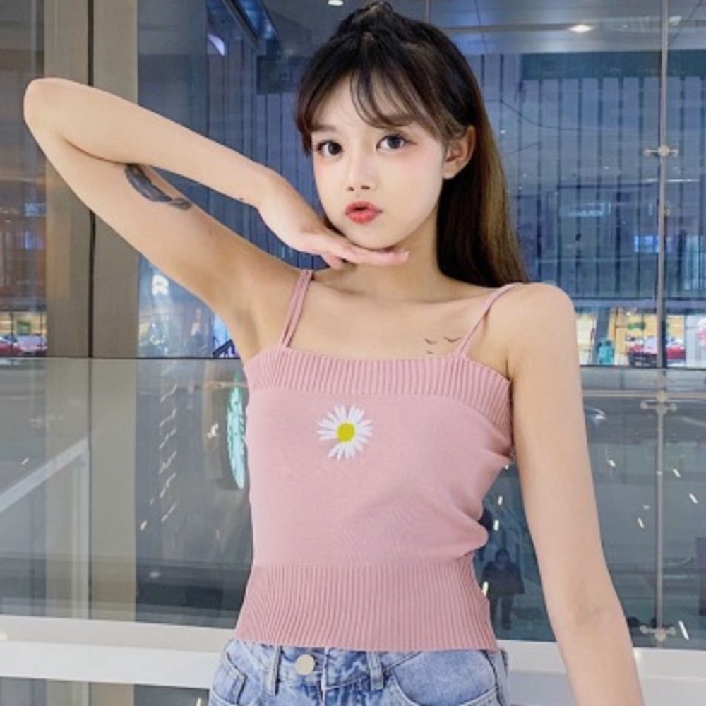 [Mã FASHIONT4WA2 giảm 10K đơn 50K] Áo Len Dây Thêu Hoa Gợi Cảm Cho Nữ | BigBuy360 - bigbuy360.vn