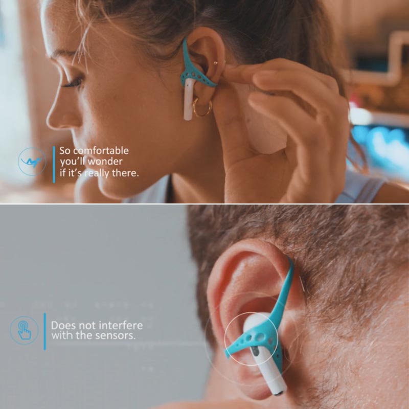Bộ 2 dây giữ tai nghe không dây kết nối Bluetooth bằng silicon