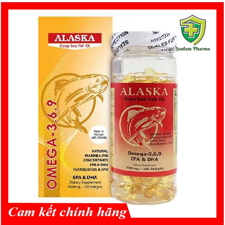 Dầu cá Alaska Omega 3.6.9 Lọ 100 Viên Tăng Cường Dưỡng Chất Cho Não, Phát Triển Thị Lực