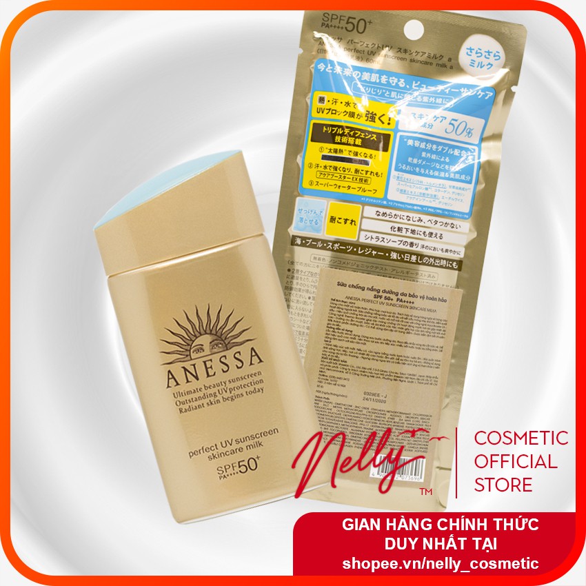 [HOT SALES] Kem Chống Nắng Anessa 60ml Perfect UV Sunscreen Skincare Milk 60ml