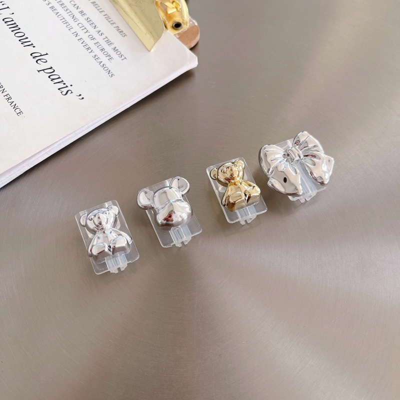 Vỏ Bọc Bảo Vệ Dây Cáp Sạc USB Trong Suốt Hình Gấu Hoạt Hình Dễ Thương