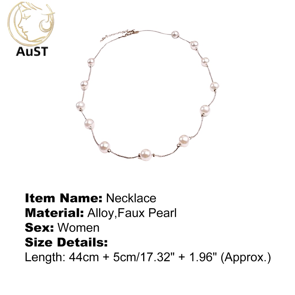 Ustinstore Chuỗi Dây Ngọc Trai Giả Bằng Hợp Kim Có Thể Điều Chỉnh Thoải Mái Mặc Trong Đám Cưới