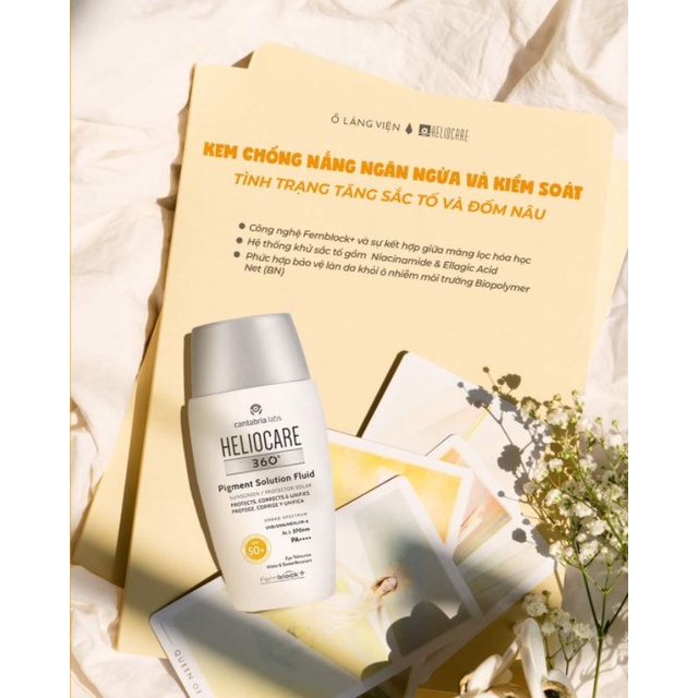 Kem chống nắng Heliocare 360 ​​Pigment Solution Fluid SPF50+
