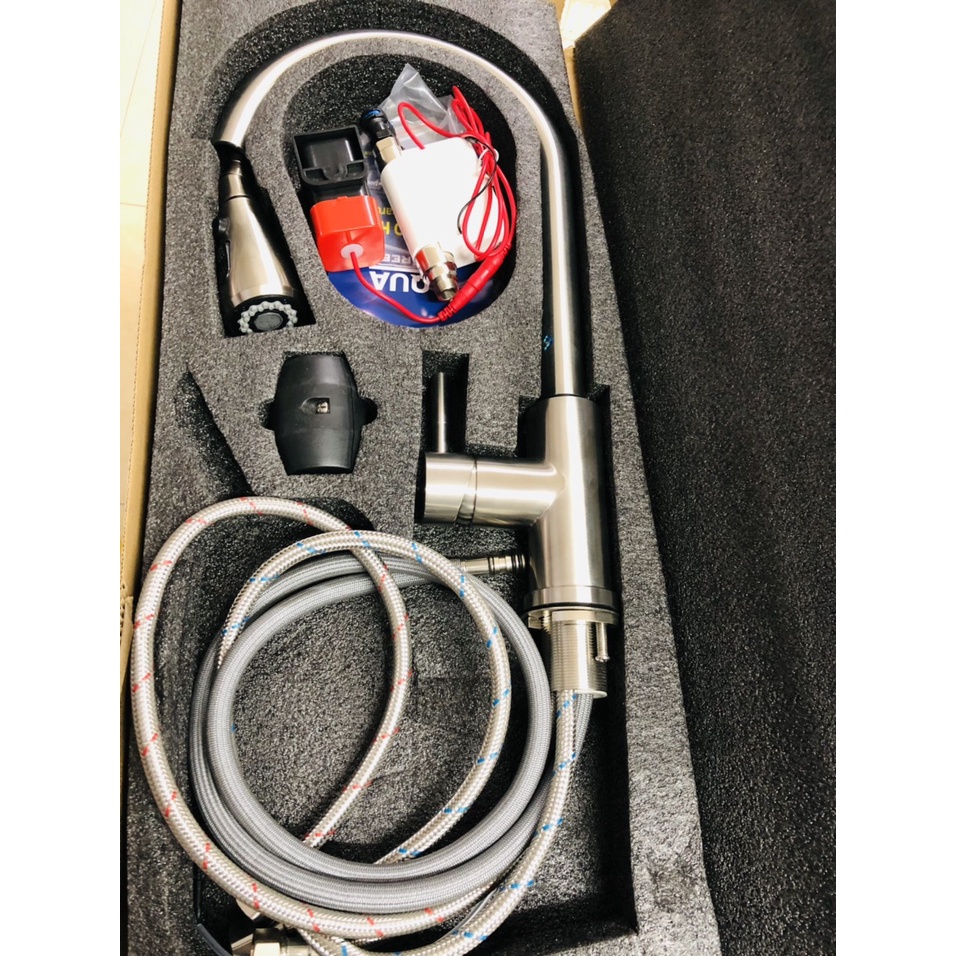 Vòi rửa chén , vòi rửa bát cảm ứng inox 304 nóng lạnh kéo dài đầu