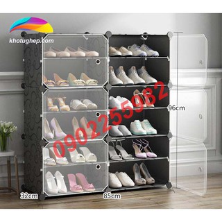[MẪU MỚI] -  ĐỂ ĐƯỢC 24 ĐÔI GIÀY TỦ NHỰA ĐỂ GIÀY DÉP KIỂU MỚI 12 Ô (chia ô)