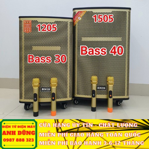 LOA KÉO KARAOKE DI ĐỘNG BNIB 1205 BASS 30, 3 ĐƯỜNG TIẾNG, CHẤT LƯỢNG 5 SAO CHÍNH HÃNG KẾT NỐI KHÔNG DÂY